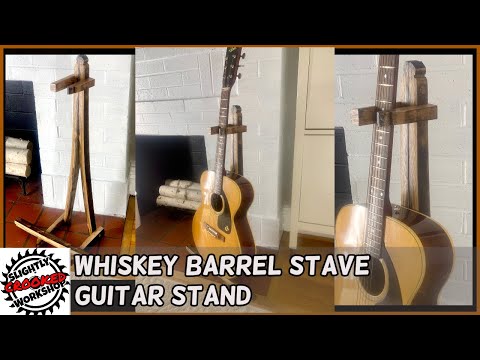 Whiskey Barrel Stave Guitar Stand