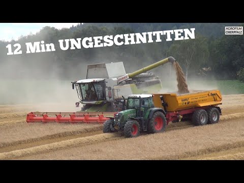 12 Min UNCUT - Claas Lexion 7500 - Dreschen auf weichem Boden - Lohnunternehmen Dirschedl