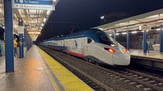 Amtrak Acela 2193 departs Route 128 with a next gen set