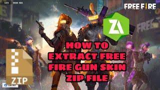 How to extract free fire  gun skin zip file using Z archiver.