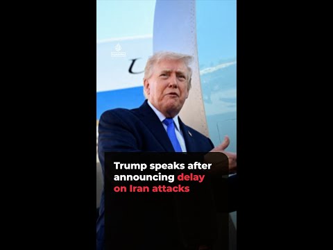 Trump speaks after announcing delay on Iran attacks | AJ#shorts