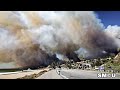 Fast-Moving Blaze Engulfs Pacific Palisades Hills, Smoke Blankets Santa Monica Bay.mp4