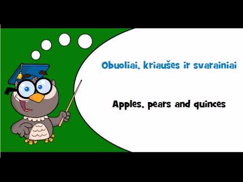 Discover Lithuanian language #Theme = Fruit and nuts