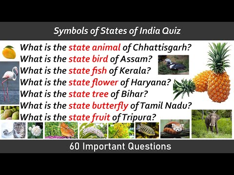 Indian State Symbols Quiz | 60 Important Questions | General Knowledge | India Quiz
