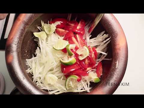 Laos Papaya Salad Recipe | Thum Ma Huong | TEENA KIM