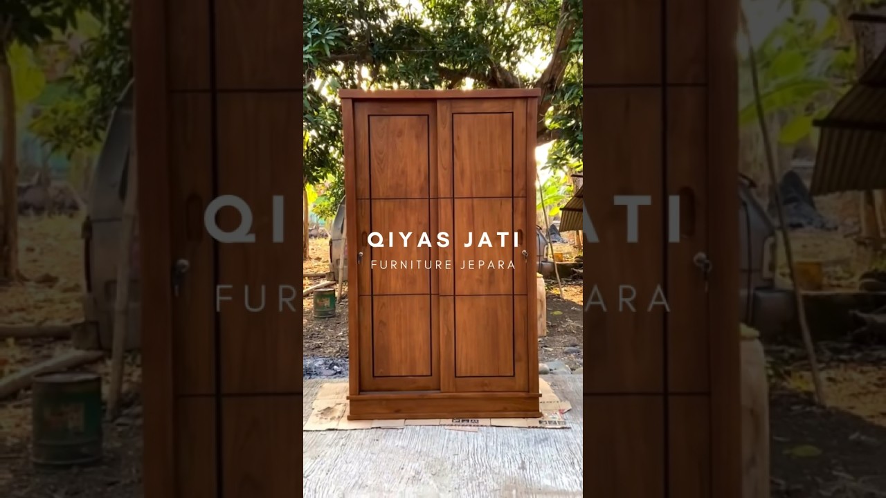 Lemari Baju 2 Pintu Sliding Minimalis Jati @Designfurnitureinterior