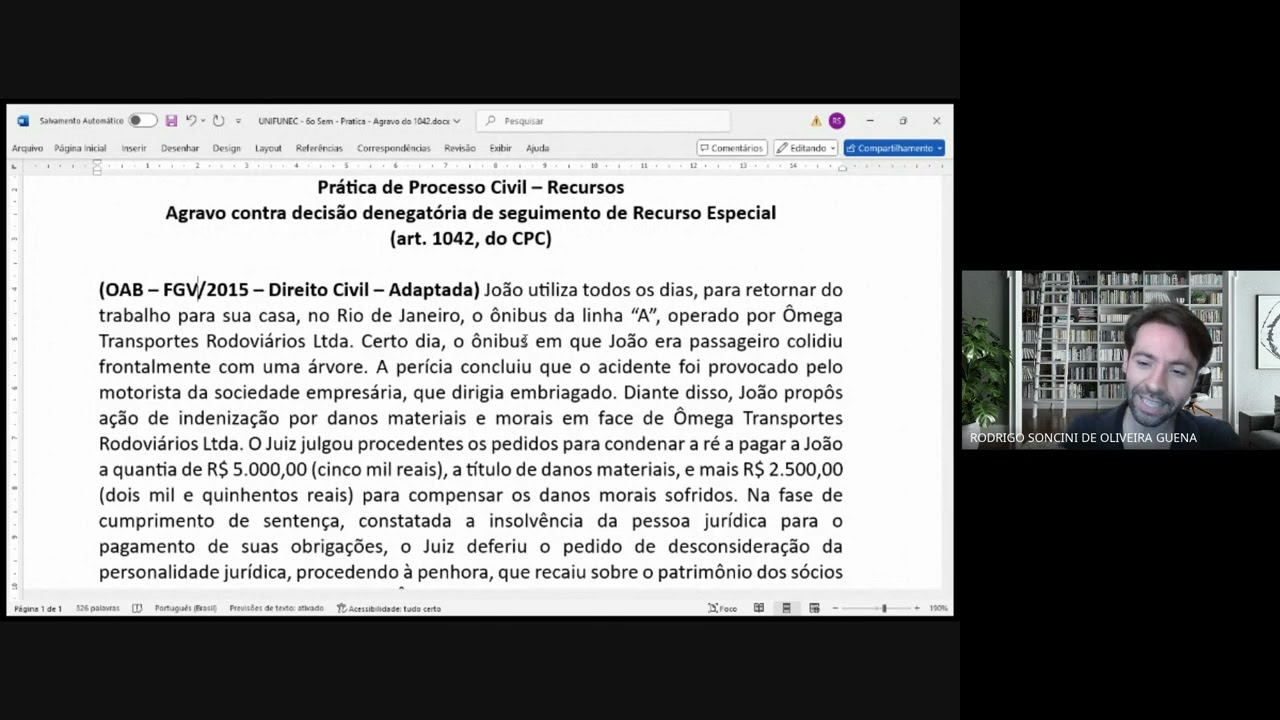 UNIFUNEC - Pratica de Processo Civil - 6o Sem - 26 10 2024 - Unica