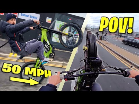 Full Speed ELECTRIC Dirtbike WHEELIES In LONDON! *INSANE*