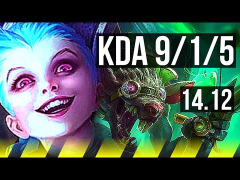 JINX & Rell vs TWITCH & Poppy (ADC) | 9/1/5, 1500+ games, Legendary | EUW Master | 14.12