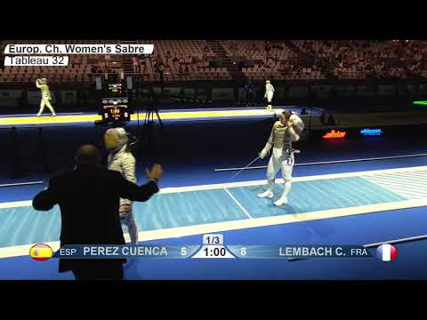 2019 742 T32 04 F S Individual Duesseldorf GER ZCH BLUE LEMBACH FRA vs PEREZ CUENCA ESP