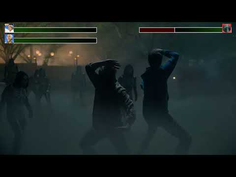 Daniel y Miyagi vs. Cobra Kai (sueño) con barras de vida