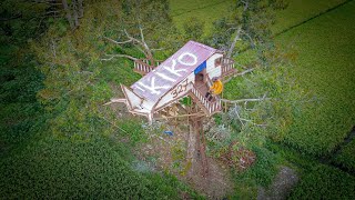 Download lagu 7 Days to build a plane tree house in the middle of a rice field & hunt for big shrimp at night!!... mp3