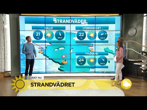 Strandvädret:”Både temperatur och vindar gynnsamma för badandet idag” - Nyhetsmorgon (TV4)