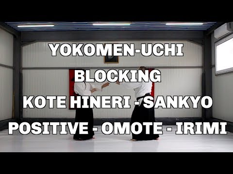 Yokomen-Uchi, Blocking, Kote Hineri - Sankyo, Positive - Omote - Irimi / Aikido techniques