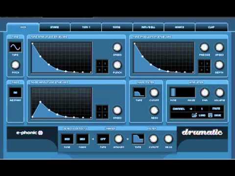 Drumatic 3 drum synth VST demo