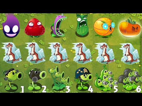 Pvz 2 Challenge - All Plants Power Up Vs Frozen Ice Weasel Zombie LEVEL 50 - Who is Strongest ？