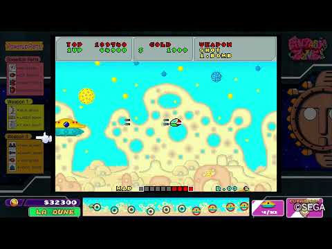 Fantasy Zone (Sega Ages, Switch) clip from stage 3 (La Dune)