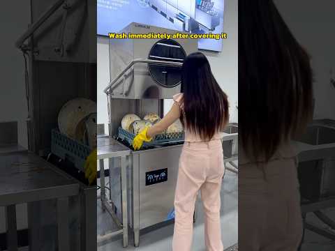 Challenge how many dishes you can wash in 5 minutes ?#dishwasher #restaurantequipment