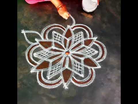 navarathri special kolam 5*3dots star flower padi kolam/Fridaykolam/srinithi kolam/easyrangoli/kolam