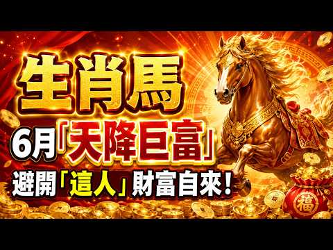 人算不如天算！生肖馬要發了！6月一到「天降巨富」，只要避開「這類人」財富自動來！#生肖馬 #属馬2026運勢 #2026生肖馬運勢 #生肖馬財運 #轉運 #生肖馬發財 #屬馬 #避開小人 #偏財運