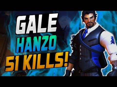 GALE INSANE HANZO! 51 ELIMS! [ OVERWATCH SEASON 10 TOP 500 ]