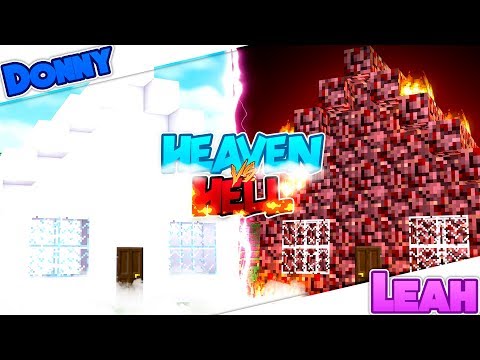 Little Leah - Minecraft HEAVEN HOUSE VS HELL HOUSE!!! Donny & Leah Gaming