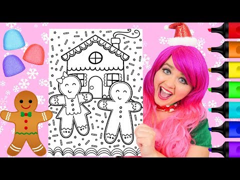 Coloring Gingerbread Girl & Boy Christmas House Coloring Page Prismacolor Markers | KiMMi THE CLOWN