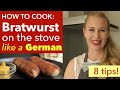 How to Cook Bratwurst on Stove German Way - How to Pan Fry Bratwurst
