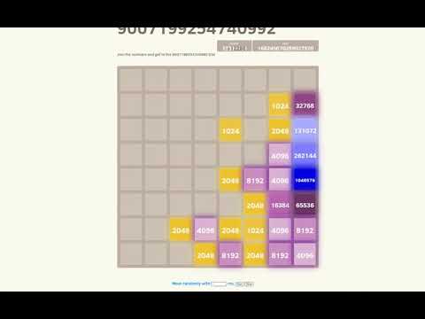 【2048 8x8】9007199254740992 tile! It can be beaten within 3 minute.