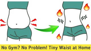No Gym , No Problem! Tiny Waist Workout at Home 🔥 Fast Results 🔥 Fitness Guide