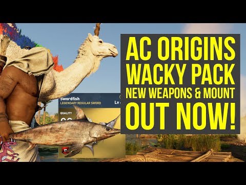 Assassin's Creed Origins Wacky Pack NEW WEAPONS & MOUNT OUT NOW (AC Origins Wacky Pack) Video