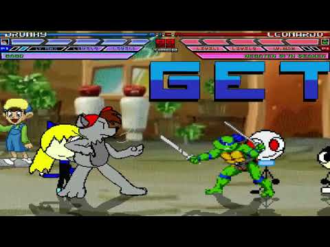 Mugen battle Drunky and Sago vs Leonardo and Megaten