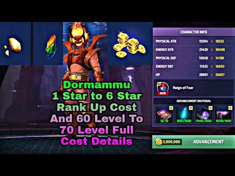 Dormammu rank up & T3 cost details - marvel future fight