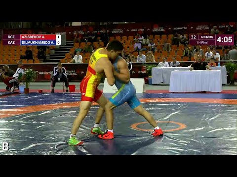 1/4 GR - 82 kg: A. AZISBEKOV (KGZ) v. A. DILMUKHAMEDO (KAZ)