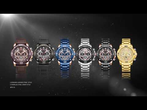 Round luxury(premium) 9175 l black naviforce mens wrist watc...