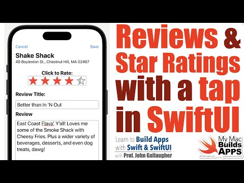 Ch. 8.11 Tap for Star Ratings in SwiftUI + Review Details (Snacktacular app)