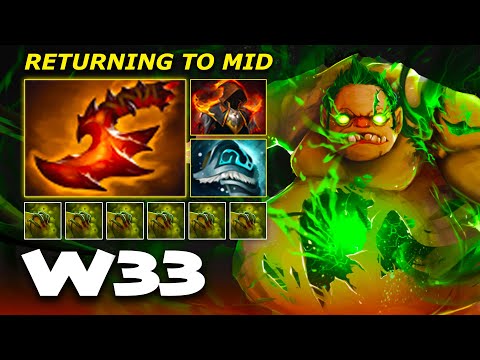 w33 PUDGE [S-Tier MID 7.35c] - Full Match Dota Class