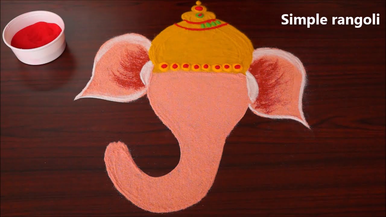 creative festival rangoli design ganesha by simple rangoli