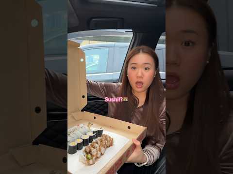Sushi in pizza box prank on GF🤣🍕 #couple #couples #couplegoals #girlfriend #foodie #foodies #prank