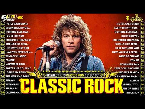 Queen, Bon Jovi, U2, Guns N' Roses, Pink Floyd, Aerosmith 🔥 Classic Rock Greatest Hits 70s 80s 90s