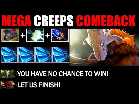 AMAZING MEGA CREEPS COMEBACK by Max Attack Speed Slash Juggernaut + Pirate Hat 7.26c Dota 2