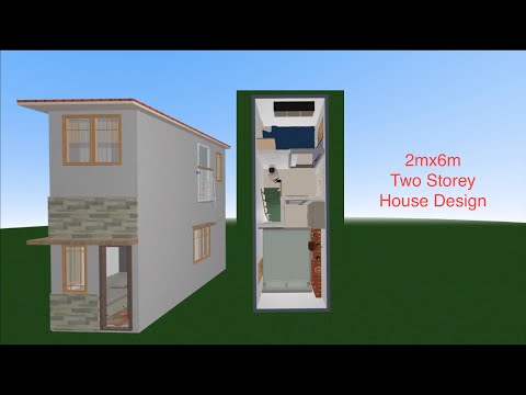 Two Storey Narrow House Design 2m x 6m
