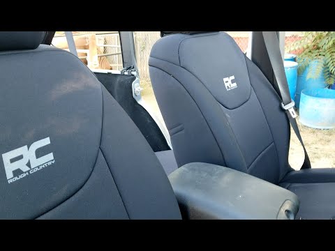 Rough Country Jeep Wrangler Unlimited JKU Neoprene Seat Cover Installation Install Review Amazon.com