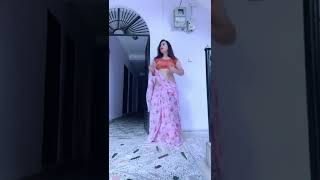 Hot Nepali Bhabhi dancing in pink saree on tiktok