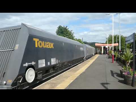 66794 passes Sowerby Bridge on 6M37 Arcow Quarry GBRf to Pendleton Brndle Heath GBRf