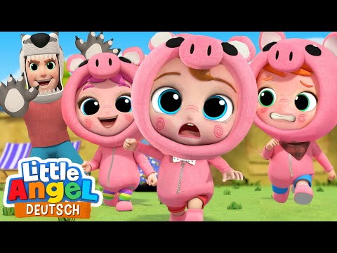 Drei kleine Schweinchen | Geschichten aus der Märchenwelt | Little Angel Deutsch - Kinderlieder