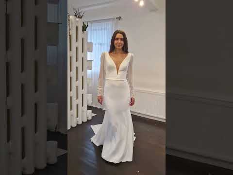 Fitted Wedding Dress with Plunging V-neckline and...