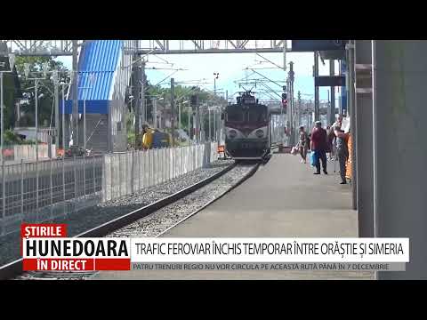 TRAFIC FEROVIAR ÎNCHIS TEMPORAR ÎNTRE ORĂȘTIE ȘI SIMERIA