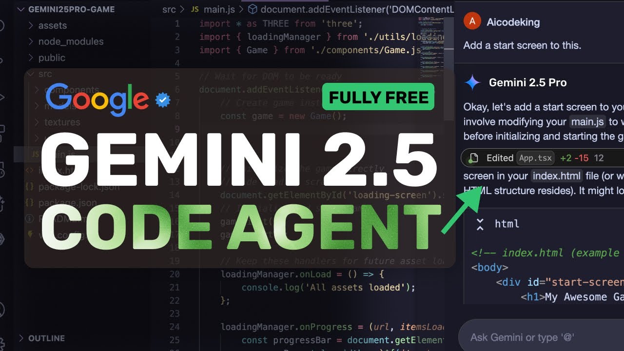 Google's NEW Gemini 2.5 Pro AGENTIC Code Assist: This FULLY FREE AI Coder by GOOGLE is CRAZY!
