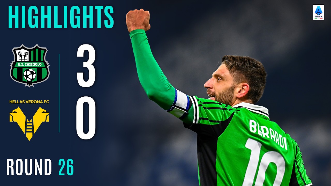 SASSUOLO-VERONA 3-0 | HIGHLIGHTS | Berardi Strikes Home Brace | SERIE A 2025/26